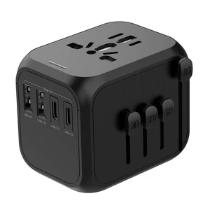 Universal Travel Adapter All in One International Wall Charger | AC Plug Adaptor, Power Converter, USB Type C Port, USA EU UK AUS