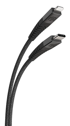 Scosche HDCI4B4SG-SP Strikeline Heavy-Duty MFi Certified Premium Charge & Sync Braided Cable for Lightning and USB-C Devices 4-ft. Space Gray/Black Scosche HDCI4B4SG-SP Strikeline Heavy-Duty MFi Certified Premium Charge & Sync Braided Cable for Lightning and USB-C Devices 4-ft. Space Gray/Black