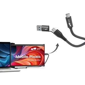 MP Mobile Pixels Portable Monitor Cable, 2-in-1 USB-C to USB-C/A Cable | Video & Power Cable with Right Angle Head, High-Speed Data Display Cord for DUEX, Trio, Laptop Screen Extender (3ft) MP Mobile Pixels Portable Monitor Cable, 2-in-1 USB-C to USB-C/A Cable | Video & Power Cable with Right Angle Head, High-Speed Data Display Cord for DUEX, Trio, Laptop Screen Extender (3ft)