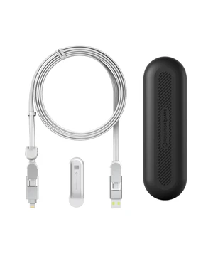 Rolling Square inCharge XL 200 cm - USB-C Cable, Universal Smartphone Cable, Gift for Men, 6-in-1 Universal Charger for Smartphones, Technical Gadget, White, Lightning Cable 100W Rolling Square inCharge XL 200 cm - USB-C Cable, Universal Smartphone Cable, Gift for Men, 6-in-1 Universal Charger for Smartphones, Technical Gadget, White, Lightning Cable 100W