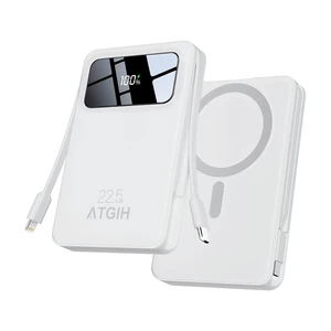 ATGIH 10000mAh Magnetic Wireless Power Bank, 5-in-1 Portable Charger with 2 Built-in Cables, 22.5W PD Fast Charging Magnetic Battery Pack for iPhone 17/16/15/14/13/12 and All Series White ATGIH 10000mAh Magnetic Wireless Power Bank, 5-in-1 Portable Charger with 2 Built-in Cables, 22.5W PD Fast Charging Magnetic Battery Pack for iPhone 17/16/15/14/13/12 and All Series White