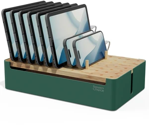 Prosumer's Choice Bamboo Charging Station - Multi Charger Station Organizer - Desk Docking Station for Phones, Tablets, Laptop - Wooden Charging Station with Removable Dividers - Cables Not Included Prosumer's Choice Bamboo Charging Station - Multi Charger Station Organizer - Desk Docking Station for Phones, Tablets, Laptop - Wooden Charging Station with Removable Dividers - Cables Not Included