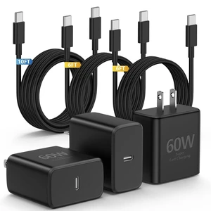 Essri 3Pack 60W Super Fast Charger for Samsung Galaxy S26 Ultra | Type C Charger Fast Charging with 6+6+10Ft Long USB C Cord for Samsung Galaxy S26 Ultra/S26+/S26/S25/S24/S23/S22,Black