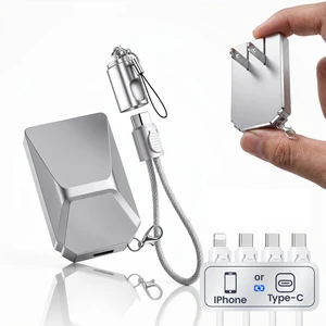 USB C Charger Fast Charging, GaN Keychain Portable Quick Charger with 2 Pack USB Type C to Lightning, Wall Charger Block Foldable Ultra-Compact Adapter for iPad, iPhone 17/16/15 Pro(Silver) USB C Charger Fast Charging, GaN Keychain Portable Quick Charger with 2 Pack USB Type C to Lightning, Wall Charger Block Foldable Ultra-Compact Adapter for iPad, iPhone 17/16/15 Pro(Silver)