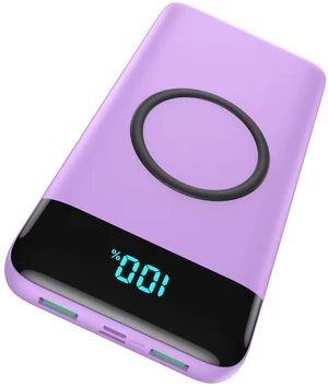 Wireless Portable Charger 30,800mAh,15W Wireless Charging USB C Power Bank,25W PD QC 4.0 Fast Charging 4 Outputs Travel Essentials Battery Pack Compatible with iPhone 17/16/15/14,Galaxy,Android-Purple