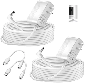 2 Pack Cam Charger for Ring Stick Up Cam Battery/Plug-in 3rd Gen/2nd Gen | Replacement for Ring Pan Tilt Stick Up Camera Power Supply 5M/16.4FT Indoor Outdoor Weatherproof Adapter 2 Pack Cam Charger for Ring Stick Up Cam Battery/Plug-in 3rd Gen/2nd Gen | Replacement for Ring Pan Tilt Stick Up Camera Power Supply 5M/16.4FT Indoor Outdoor Weatherproof Adapter