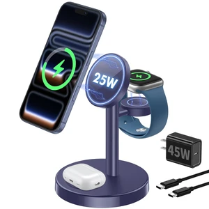 Aeinidi 25W 3 in 1 Wireless Fast Charging Station for Apple MagSafe Charger|Strong Magnetic Cool Charging Stand for iPhone 18 Pro Max Duo 17 16 15 14 13 12, Apple Watch & AirPods, 45W Adapter Included Aeinidi 25W 3 in 1 Wireless Fast Charging Station for Apple MagSafe Charger|Strong Magnetic Cool Charging Stand for iPhone 18 Pro Max Duo 17 16 15 14 13 12, Apple Watch & AirPods, 45W Adapter Included