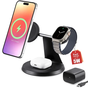 ZECHIN 3 in 1 Wireless Charging Station for Apple Devices with MagSafe | Charging for iPhone 17/Air/16/15/14/13, AirPods, Apple Watch, Weighted Stable Charging Stand, USB-C Adapter Included ZECHIN 3 in 1 Wireless Charging Station for Apple Devices with MagSafe | Charging for iPhone 17/Air/16/15/14/13, AirPods, Apple Watch, Weighted Stable Charging Stand, USB-C Adapter Included