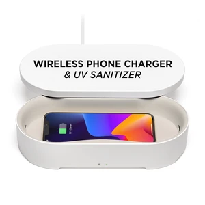 Lexon UV Phone Sanitizer Machine & Wireless Charger - OBLIO Box QI Fast Charging and 360° UV-C Light Cellphone Cleaner, Glasses, Keys, Makeup Brush, Tools, All that Fits in - White Lexon UV Phone Sanitizer Machine & Wireless Charger - OBLIO Box QI Fast Charging and 360° UV-C Light Cellphone Cleaner, Glasses, Keys, Makeup Brush, Tools, All that Fits in - White