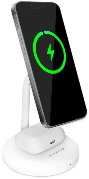 PureGear Duo Magnetic 2-in-1 Wireless Charging Stand, Qi2 Certified 20W 2-in-1 Charging Station, Desk Accessory, Fast Wireless Charging, for iPhone 17/16/15/14/13/12, AirPods, White PureGear Duo Magnetic 2-in-1 Wireless Charging Stand, Qi2 Certified 20W 2-in-1 Charging Station, Desk Accessory, Fast Wireless Charging, for iPhone 17/16/15/14/13/12, AirPods, White