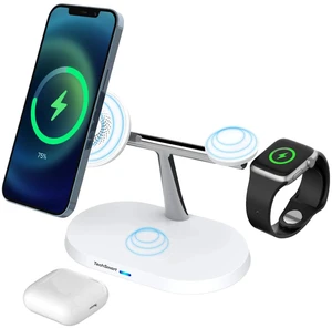 TechSmart 3-in-1 Wireless Charging Station 15W/10W/7.5W/5W Output, iPhone, Apple Watch & AirPods Charging Dock with Adapter, Fast & Safe Wireless Charging Stand TechSmart 3-in-1 Wireless Charging Station 15W/10W/7.5W/5W Output, iPhone, Apple Watch & AirPods Charging Dock with Adapter, Fast & Safe Wireless Charging Stand
