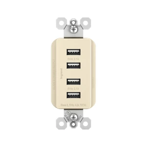 Legrand Radiant Quad USB 4.2A Type A Decorator Outlet Light Almond | Pass & Seymour Convinent USB Charging, Multi Port USB for Phones and Tablets, Child Safe, 4 Ports Legrand Radiant Quad USB 4.2A Type A Decorator Outlet Light Almond | Pass & Seymour Convinent USB Charging, Multi Port USB for Phones and Tablets, Child Safe, 4 Ports