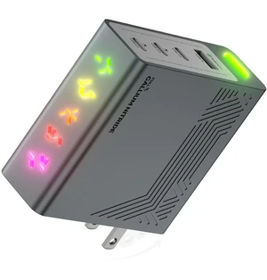 PHYSCE 140W Two-Sided 3D RGB USB C GaN Charger for MacBook Pro, Switch 2 | 130-140W sustained with MagSafe 3 cable, TV mode via C1/C2, 20 docks tested, 4 ports, color-coded power levels PHYSCE 140W Two-Sided 3D RGB USB C GaN Charger for MacBook Pro, Switch 2 | 130-140W sustained with MagSafe 3 cable, TV mode via C1/C2, 20 docks tested, 4 ports, color-coded power levels