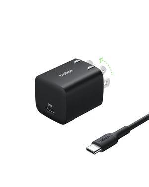 Belkin 25W Compact USB C Charger Block, Fast Charging for Travel | PD 3.1, Travel Charger, iPad, iPhone 17, Samsung Galaxy, Pixel, AirPods, Apple Watch, Foldable Prongs, 3.3 ft Cable Included Belkin 25W Compact USB C Charger Block, Fast Charging for Travel | PD 3.1, Travel Charger, iPad, iPhone 17, Samsung Galaxy, Pixel, AirPods, Apple Watch, Foldable Prongs, 3.3 ft Cable Included