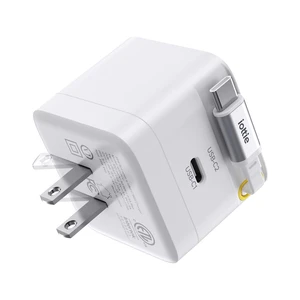 Basix by iOttie 35W GaN Wall Charger with Built-in Retractable USB-C Cable and Extra USB-C Port, Dual Device Fast Charging, Compact Travel Charger with Folding Prongs Basix by iOttie 35W GaN Wall Charger with Built-in Retractable USB-C Cable and Extra USB-C Port, Dual Device Fast Charging, Compact Travel Charger with Folding Prongs