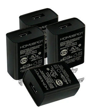 HomeSpot UL-Listed Universal US 5V1A USB Wall Charger Plug in-Door Power AC Adapter for Travel Office Home Use - 4 Pack HomeSpot UL-Listed Universal US 5V1A USB Wall Charger Plug in-Door Power AC Adapter for Travel Office Home Use - 4 Pack