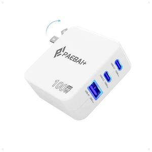 PAEBAI+ 100W USB C Charger Block, 3 Port GaN Foldable Wall Fast Charger | for MacBook Pro, MacBook Air, Dell XPS, iPhone 17 16 Series, Samsung Galaxy, iPad Pro and All USB-C Devices PAEBAI+ 100W USB C Charger Block, 3 Port GaN Foldable Wall Fast Charger | for MacBook Pro, MacBook Air, Dell XPS, iPhone 17 16 Series, Samsung Galaxy, iPad Pro and All USB-C Devices
