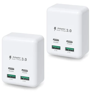 Flat USB C Wall Charger 2 Pack, Costyle 40W Fast Charging Block 4-Ports QC+PD 3.0 Wall Plug Adapter Multiport Type C Charger Cube Compatible for iPhone 16 15 14 13 12 11 Pro Max,Tablets,Pixel(White) Flat USB C Wall Charger 2 Pack, Costyle 40W Fast Charging Block 4-Ports QC+PD 3.0 Wall Plug Adapter Multiport Type C Charger Cube Compatible for iPhone 16 15 14 13 12 11 Pro Max,Tablets,Pixel(White)