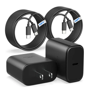 60W USB-C PD PPS Fast Charger with 10FT Cable for Samsung Galaxy 26, 2-Pack | Type C Android phone charger compatible with Galaxy S26 S25 S24 Ultra Plus, iPhone 18 Pro Max 17 16 15 60W USB-C PD PPS Fast Charger with 10FT Cable for Samsung Galaxy 26, 2-Pack | Type C Android phone charger compatible with Galaxy S26 S25 S24 Ultra Plus, iPhone 18 Pro Max 17 16 15