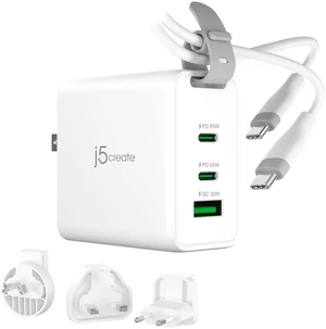 USB-C 3 Port 65W GAN Charger with UK/EU/US/AU Travel Plug Adapter | With USB-C Charging Cable, Compatible with MacBook Pro/Air, iPhone 16/15, iPad, Galaxy S24 (JUP3565CV) USB-C 3 Port 65W GAN Charger with UK/EU/US/AU Travel Plug Adapter | With USB-C Charging Cable, Compatible with MacBook Pro/Air, iPhone 16/15, iPad, Galaxy S24 (JUP3565CV)