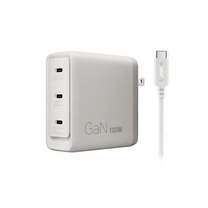 Lenovo Multi Port USB C 100W GaN Charger Compact Fast Charging Wall Charger with 3 USB C Ports, Foldable Plug, Detachable 1.8m Cable, for Laptops, Tablets & Phones, Model CC100, Seashell Lenovo Multi Port USB C 100W GaN Charger Compact Fast Charging Wall Charger with 3 USB C Ports, Foldable Plug, Detachable 1.8m Cable, for Laptops, Tablets & Phones, Model CC100, Seashell