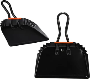 2 Pcs Black Metal Dustpan, 12 Inch Heavy Duty Steel Dust Pan with Handle Handheld Dustpan Wide Scooper for Indoor, Outdoor, Fireplace, Industrial and Commercial Use 2 Pcs Black Metal Dustpan, 12 Inch Heavy Duty Steel Dust Pan with Handle Handheld Dustpan Wide Scooper for Indoor, Outdoor, Fireplace, Industrial and Commercial Use