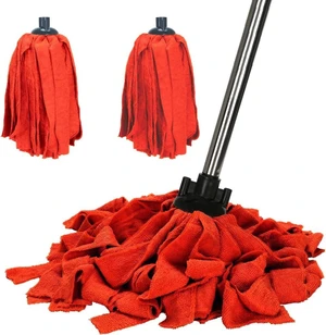 Microfiber Cloth Mop for Floor Cleaning with 2Pcs Replacement Head,Long Handle String Wet Floor Mop for Home,Hardwood,Laminate,Tile,Marble (Red) Microfiber Cloth Mop for Floor Cleaning with 2Pcs Replacement Head,Long Handle String Wet Floor Mop for Home,Hardwood,Laminate,Tile,Marble (Red)