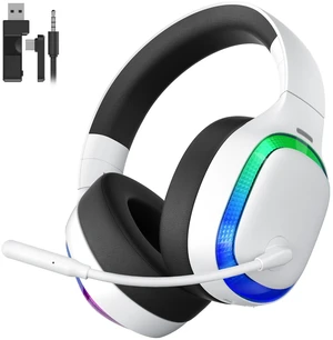 Wireless Gaming Headset for PS5/PS4, PC, Switch, 70H Battery, White | Foldable Lay Flat, 3D Surround Sound, 70H Battery, Bluetooth 5.4 Gaming Headphones with Noise Canceling Mic, Accent Lighting Wireless Gaming Headset for PS5/PS4, PC, Switch, 70H Battery, White | Foldable Lay Flat, 3D Surround Sound, 70H Battery, Bluetooth 5.4 Gaming Headphones with Noise Canceling Mic, Accent Lighting