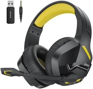 2.4GHz Wireless Gaming Headset, Bluetooth 5.3 Gaming Headphones with Noise Canceling Mic, 120H Ultra-Long Battery, 50mm Drivers, Multi-Platform for PC / PS5 /PS4/ Switch/Mobile, Yellow 2.4GHz Wireless Gaming Headset, Bluetooth 5.3 Gaming Headphones with Noise Canceling Mic, 120H Ultra-Long Battery, 50mm Drivers, Multi-Platform for PC / PS5 /PS4/ Switch/Mobile, Yellow
