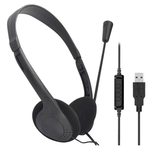 USB Headset with Microphone, Lightweight PC Headphones for Business, Online Courses, Skype Chat, Call Center, Gaming, Noise Reduction USB Headset with Microphone, Lightweight PC Headphones for Business, Online Courses, Skype Chat, Call Center, Gaming, Noise Reduction