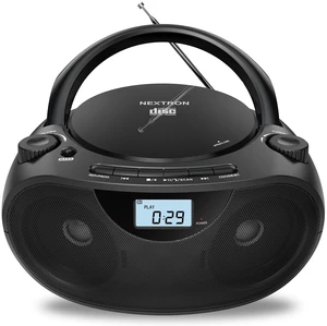 Portable CD Player Boombox with Bluetooth, AM/FM Radio & USB | CD-R/RW, MP3-CD & USB Playback, Stereo Sound, Bass Boost, AUX Input, Headphone Jack, LCD Display, AC/Battery Powered - Black Portable CD Player Boombox with Bluetooth, AM/FM Radio & USB | CD-R/RW, MP3-CD & USB Playback, Stereo Sound, Bass Boost, AUX Input, Headphone Jack, LCD Display, AC/Battery Powered - Black