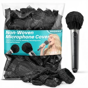 100PCS Disposable Microphone Cover - Black Mic Cover Handheld | Microphone Windscreen Bulk Fits Handheld Mics, Microphone Pop Filter, Microphone Mufflter, Protective Cap for KTV Karaoke Bar 100PCS Disposable Microphone Cover - Black Mic Cover Handheld | Microphone Windscreen Bulk Fits Handheld Mics, Microphone Pop Filter, Microphone Mufflter, Protective Cap for KTV Karaoke Bar