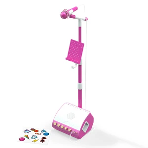 Karaoke Microphone with Stand, Device Holder & Built-in Speaker | Adjustable Mic Stand, 5 Built-In Songs, Aux Input, Device Holder, Voice Effects, Stickers, Karaoke Singing Toy, Gift for Kids Karaoke Microphone with Stand, Device Holder & Built-in Speaker | Adjustable Mic Stand, 5 Built-In Songs, Aux Input, Device Holder, Voice Effects, Stickers, Karaoke Singing Toy, Gift for Kids