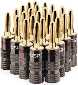 Banana Plugs 12 Pairs / 24 pcs, Closed Screw 24K Gold Plated Speaker Plug Connectors for Speaker Wire, Wall Plate, Home Theater, Audio/Video Receiver, Amplifiers and Sound Systems Banana Plugs 12 Pairs / 24 pcs, Closed Screw 24K Gold Plated Speaker Plug Connectors for Speaker Wire, Wall Plate, Home Theater, Audio/Video Receiver, Amplifiers and Sound Systems