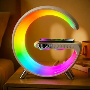Smart LED Table Lamp Alarm Clock for Bedroom with Wireless Charging Bluetooth Speaker, App Controlled Night Light for Kids, Christmas Birthday Gifts for Teens Adults Desk Office Bedroom Decor (White Smart LED Table Lamp Alarm Clock for Bedroom with Wireless Charging Bluetooth Speaker, App Controlled Night Light for Kids, Christmas Birthday Gifts for Teens Adults Desk Office Bedroom Decor (White
