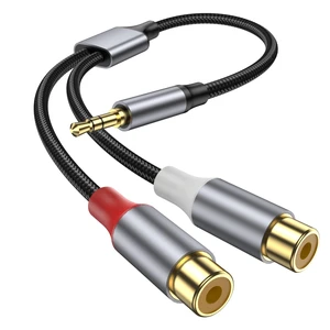 3.5mm to RCA Cable, 10 inch 3.5mm Auxiliary Male to 2RCA Female Stereo Audio Cord Connector for Smartphones, MP3, Tablets, Speakers, Home Theater, HDTV and More. 3.5mm to RCA Cable, 10 inch 3.5mm Auxiliary Male to 2RCA Female Stereo Audio Cord Connector for Smartphones, MP3, Tablets, Speakers, Home Theater, HDTV and More.