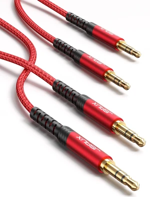 3.5mm AUX Cable 2 Pack 4FT TRS Auxiliary Audio Copper Shell Hi-Fi-Red | Copper Shell Hi-Fi Sound, Nylon Braided Cord for Car Home Stereo, Speaker, Headphones, Sony Echo Dot Beats 3.5mm AUX Cable 2 Pack 4FT TRS Auxiliary Audio Copper Shell Hi-Fi-Red | Copper Shell Hi-Fi Sound, Nylon Braided Cord for Car Home Stereo, Speaker, Headphones, Sony Echo Dot Beats