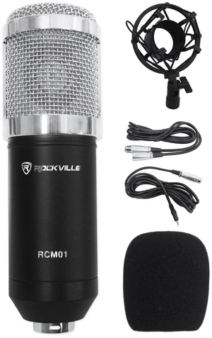 RCM01 Pro Studio Recording Condenser Mic with Metal Shock Mount | 25mm Diaphragm, Cardioid, 48V Phantom Power, 30Hz-20kHz, 130dB SPL, 10 Ft XLR/3.5mm Cables, Foam Cap RCM01 Pro Studio Recording Condenser Mic with Metal Shock Mount | 25mm Diaphragm, Cardioid, 48V Phantom Power, 30Hz-20kHz, 130dB SPL, 10 Ft XLR/3.5mm Cables, Foam Cap