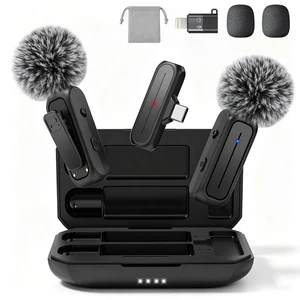 Wireless Mini Microphone for iPhone, Android Phone - Lavalier Lapel Mic for Audio Video Recording - Clip on Content Creator Microphones for YouTube Tiktok Podcast(with Charging Case) Wireless Mini Microphone for iPhone, Android Phone - Lavalier Lapel Mic for Audio Video Recording - Clip on Content Creator Microphones for YouTube Tiktok Podcast(with Charging Case)