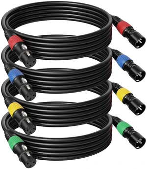 4Pack 25ft ColorCoded XLR Cables, Male to Female Microphone Cable | OFC OxygenFree Copper Mic Cord, Professional Microphone Cord for Mixer, Amp, Podcast, Stage & Recording Studio Equipment 4Pack 25ft ColorCoded XLR Cables, Male to Female Microphone Cable | OFC OxygenFree Copper Mic Cord, Professional Microphone Cord for Mixer, Amp, Podcast, Stage & Recording Studio Equipment