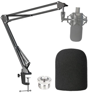 Boom Arm for Audio-Technica AT2020/AT2040, Mic Arm with Foam Cover | Suspension Boom Scissor Arm Stand with Pop Filter, Desk Clamp, 3/8" to 5/8" Adapter Boom Arm for Audio-Technica AT2020/AT2040, Mic Arm with Foam Cover | Suspension Boom Scissor Arm Stand with Pop Filter, Desk Clamp, 3/8" to 5/8" Adapter