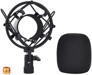 Microphone Shock Mount & Clip Holder for Condenser Mics 47-53mm | Black, Perfect Fit, Simple Quick Install, Flexible Adjustment, Shock Noise Reduction, Sturdy Durable, Mic Friendly Microphone Shock Mount & Clip Holder for Condenser Mics 47-53mm | Black, Perfect Fit, Simple Quick Install, Flexible Adjustment, Shock Noise Reduction, Sturdy Durable, Mic Friendly