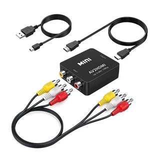 RCA to HDMI Converter, 1080P Mini RCA Composite CVBS AV to HDMI Video Audio Converter Adapter, Supports PAL/NTSC for N64 Wii PS2 PS3 Xbox VHS VCR Camera DVD - with RCA & HDMI Cable RCA to HDMI Converter, 1080P Mini RCA Composite CVBS AV to HDMI Video Audio Converter Adapter, Supports PAL/NTSC for N64 Wii PS2 PS3 Xbox VHS VCR Camera DVD - with RCA & HDMI Cable