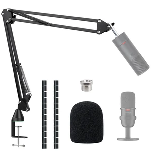 SoloCast Boom Arm, Microphone Stand for HyperX SoloCast 2 with Mic Cover | Mic arm Upgrade C Desk Clamp, 2 Cable Ties, Foam Mic Cover SoloCast Boom Arm, Microphone Stand for HyperX SoloCast 2 with Mic Cover | Mic arm Upgrade C Desk Clamp, 2 Cable Ties, Foam Mic Cover