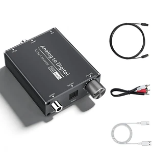 Analog to Digital Audio Converter, RCA to Optical | 3.5mm AUX Jack Toslink, Coaxial Adapter, Adjustable Volume, w/ Cables Analog to Digital Audio Converter, RCA to Optical | 3.5mm AUX Jack Toslink, Coaxial Adapter, Adjustable Volume, w/ Cables