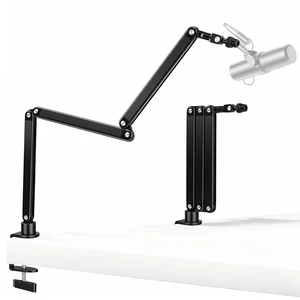 Mic Arm for Lightweight Mics, Storable Desk Mic Stand with Mount Clamp | Microphone Stand Rotatable for Bear 3LB, Mic Stand Boom Arm with Cable Channel with 3/8'' 5/8'' Thread for Podcast, Gaming Mic Arm for Lightweight Mics, Storable Desk Mic Stand with Mount Clamp | Microphone Stand Rotatable for Bear 3LB, Mic Stand Boom Arm with Cable Channel with 3/8'' 5/8'' Thread for Podcast, Gaming