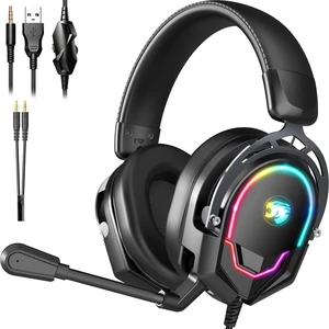 K98 Wired RGB Gaming Headset with Mic, Over Ear Gaming Headphones, 50mm Neodymium Drivers, Noise Isolating Microphone, Memory Foam Cushions, Aluminum Alloy Frame for PC, PS5, PS4, Xbox, Switch K98 Wired RGB Gaming Headset with Mic, Over Ear Gaming Headphones, 50mm Neodymium Drivers, Noise Isolating Microphone, Memory Foam Cushions, Aluminum Alloy Frame for PC, PS5, PS4, Xbox, Switch