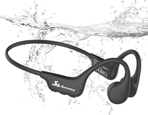 Swimming Headphones,Bone Conduction Headphones IPX8 Black | Waterproof Earbuds with MP3 Player,8 GB Memory,Bluetooth 5.4,Wireless Open Ear Underwater Sport Headphones