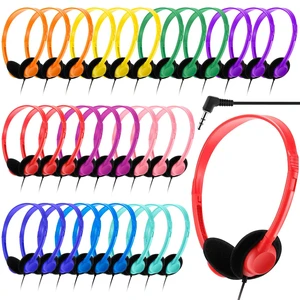 30 Pack Over Ear Headphones with Cord Bulk Set,Colorful | On Ear Headsets Lightweight Adjustable 3.5mm Jack for Library Computer Lab Multimedia Online Lesson Group Testing 30 Pack Over Ear Headphones with Cord Bulk Set,Colorful | On Ear Headsets Lightweight Adjustable 3.5mm Jack for Library Computer Lab Multimedia Online Lesson Group Testing