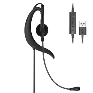 Wired Single-Side USB Earbud with Microphone & Adjustable Ear Hook | USB-A Computer Headphone for PC Laptop Computer Mac Zoom Teams Office Work, Volume Controls & Mic/Speaker Mute, Lightweight Wired Single-Side USB Earbud with Microphone & Adjustable Ear Hook | USB-A Computer Headphone for PC Laptop Computer Mac Zoom Teams Office Work, Volume Controls & Mic/Speaker Mute, Lightweight